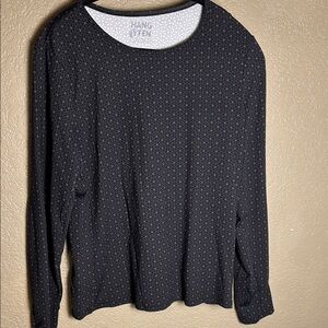 Hang Ten Dark Patterned Long Sleeve Top Quick Dry UPF 50+ with Side Pocket